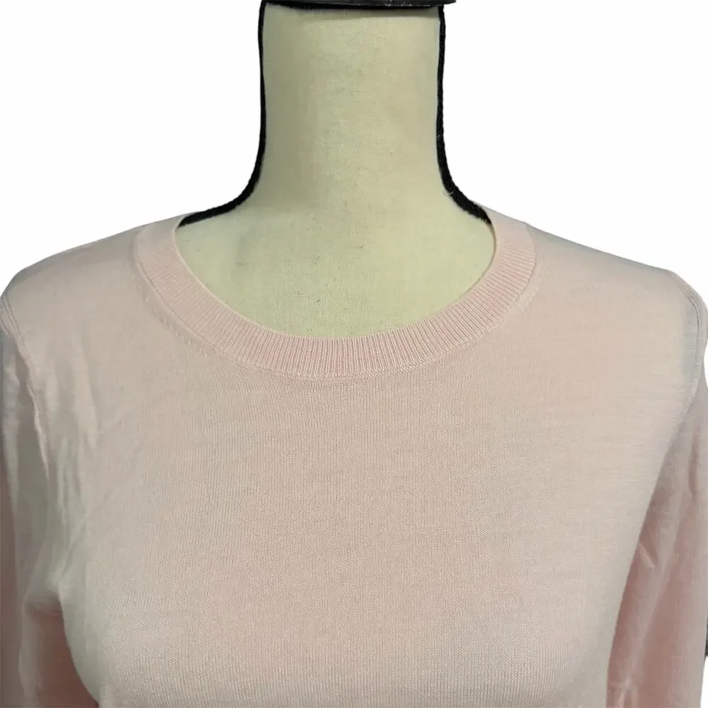 Banana Republic Wmns Soft Pink 100% Merino Wool Crewneck Sweater Sz M Classic